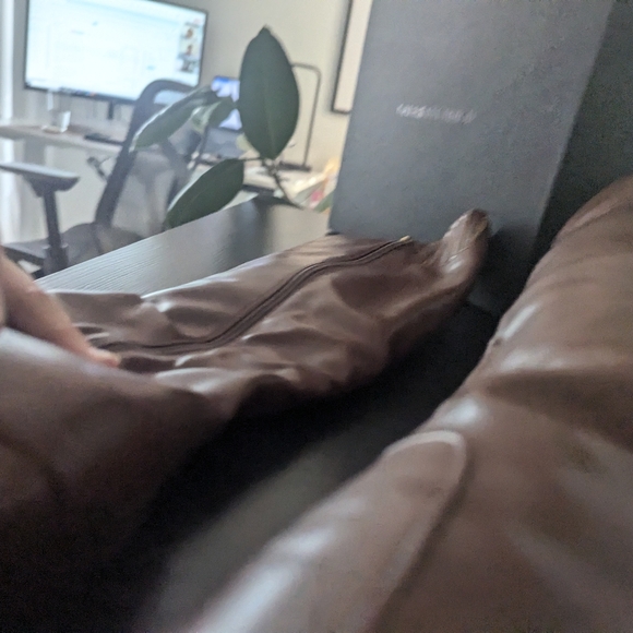 GABRIELLE UNION Womens Brown Comfort Ora Pointed Toe Stacked Heel Boots 10 - Picture 5 of 6